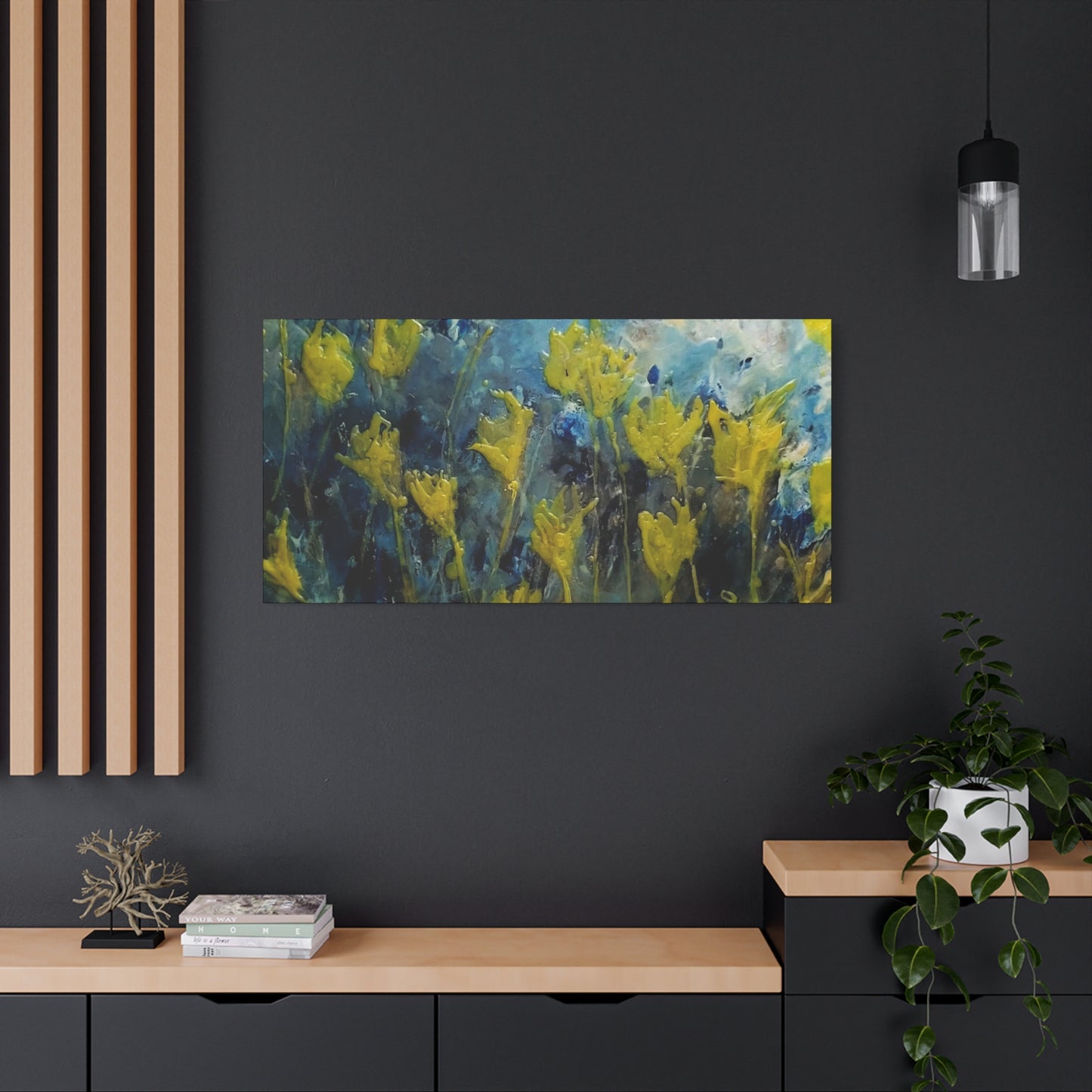 Vibrant Floral Canvas Wall Art - Stretched Matte Print for Home Decor