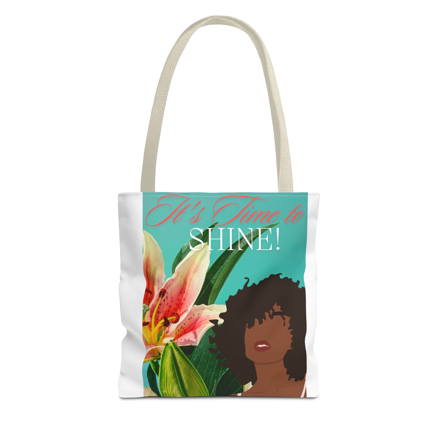 Tote Bag  with flowers and black woman image