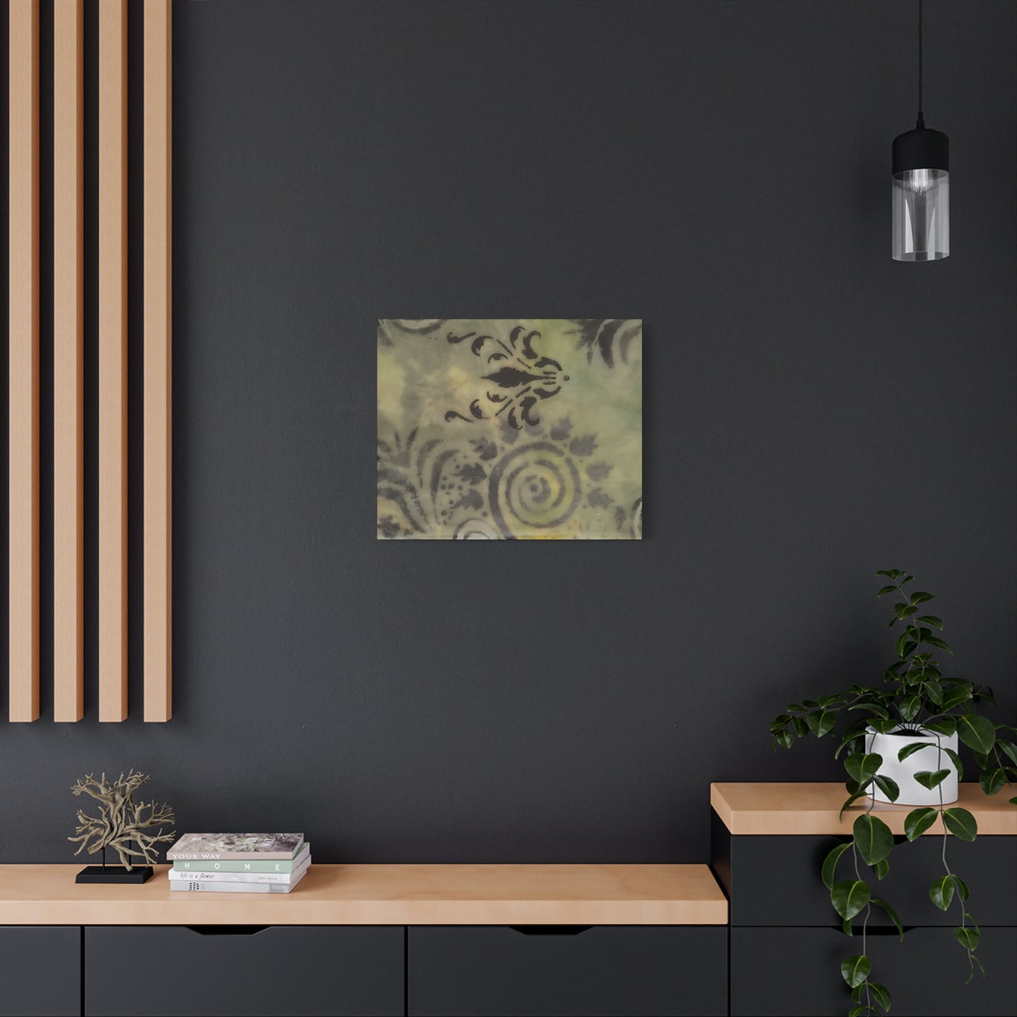 Nature-Inspired Stretched Canvas Art - Elegant Swirls and Patterns