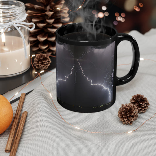 Black Mug with Lightning (11oz, 15oz) NATURE, HIKING LOVER