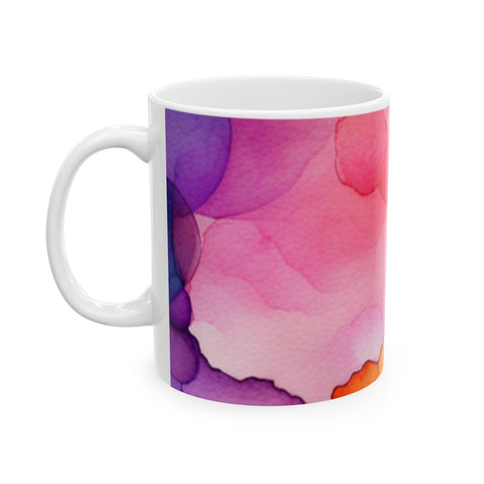 Watercolor red toned Ceramic coffee and tea  Mug, (11oz, 15oz)