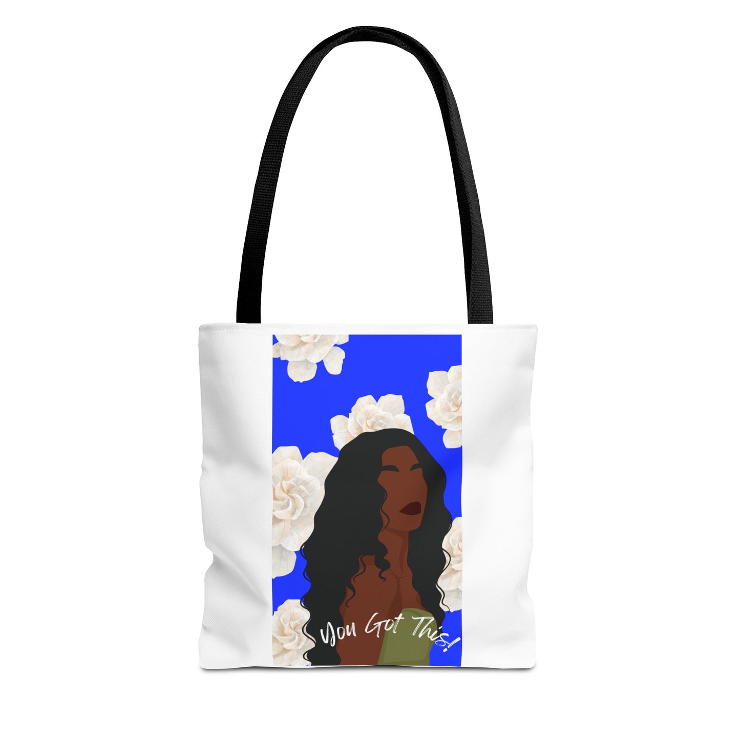 Celebrate! BLACK WOMAN WITH FLORAL  CLOUDS Tote Bag, GROCERIES, HOME, WORK