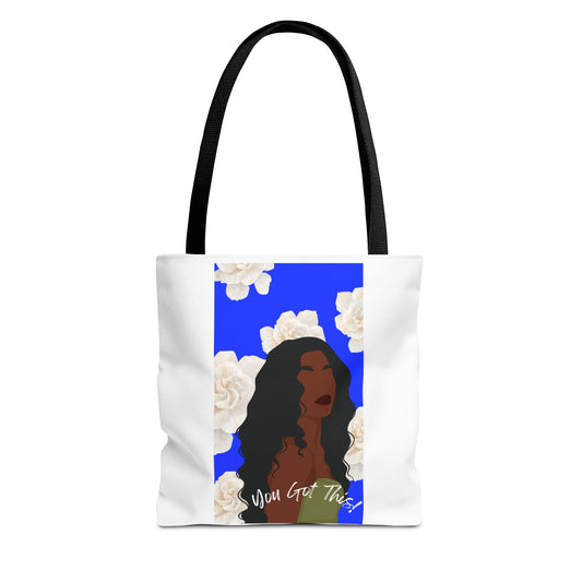 Celebrate! BLACK WOMAN WITH FLORAL  CLOUDS Tote Bag, GROCERIES, HOME, WORK