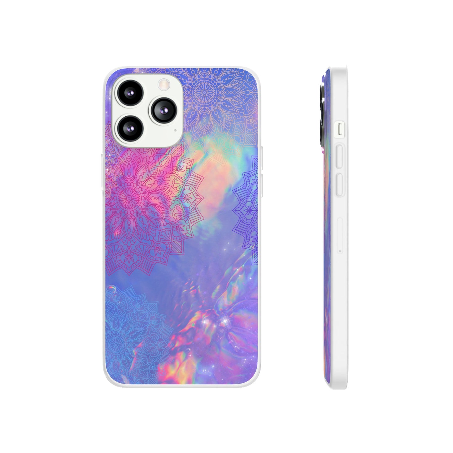 Clear , colorful, Mandala inspired phone Cases