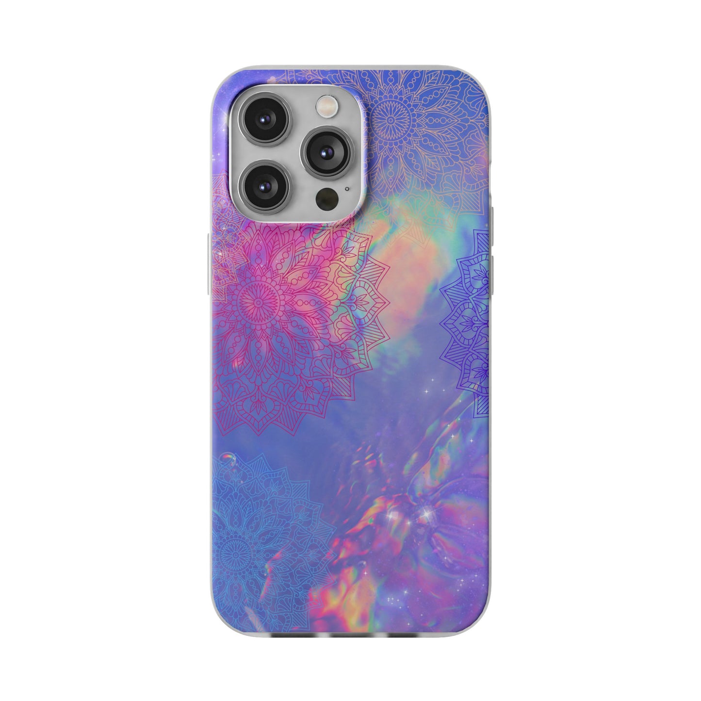 Clear , colorful, Mandala inspired phone Cases