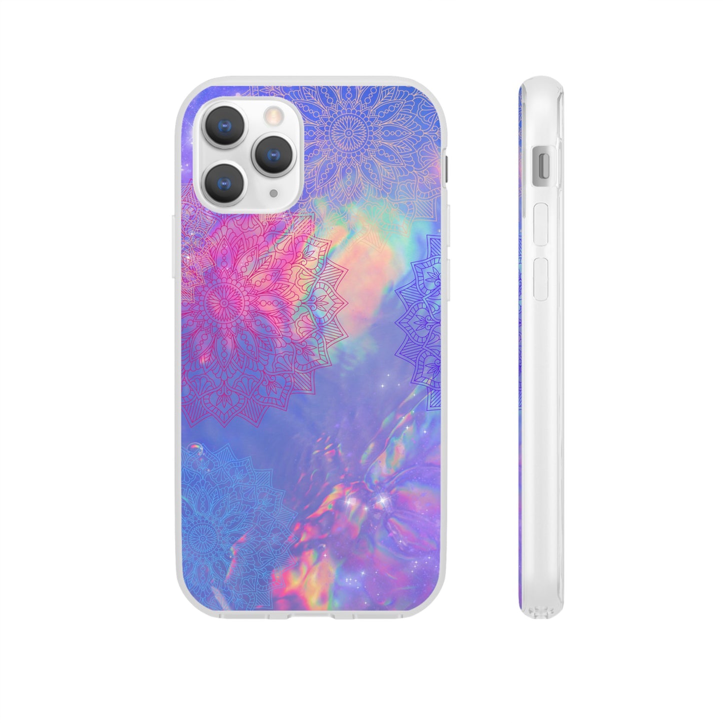 Clear , colorful, Mandala inspired phone Cases