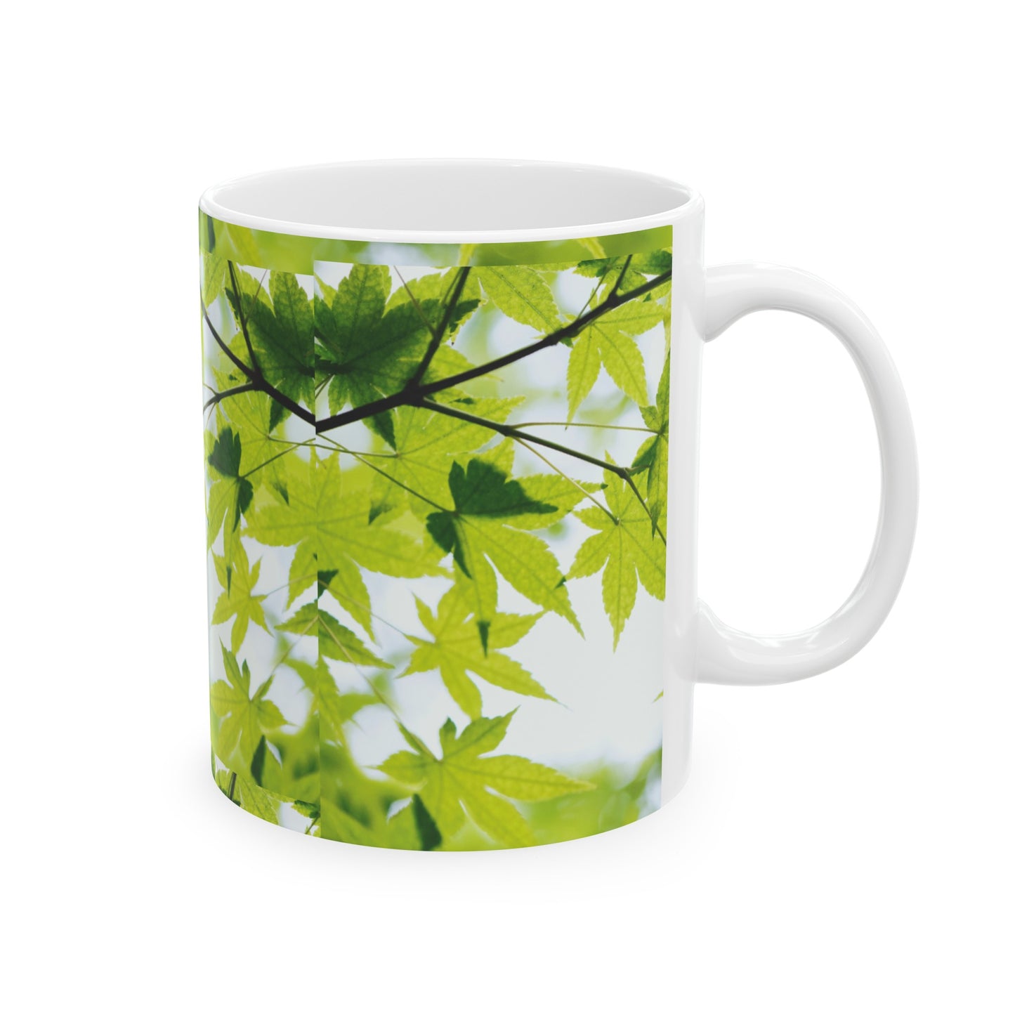 Light green leaf Ceramic Mug, (11oz, 15oz)