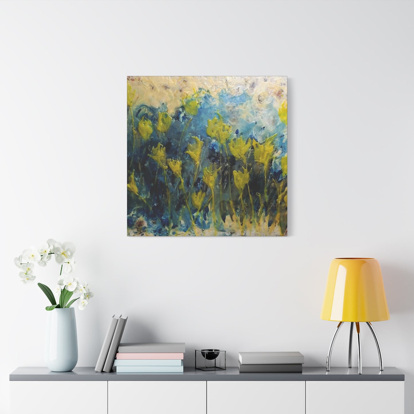 Vibrant Floral Canvas Wall Art - Stretched Matte Print for Home Decor