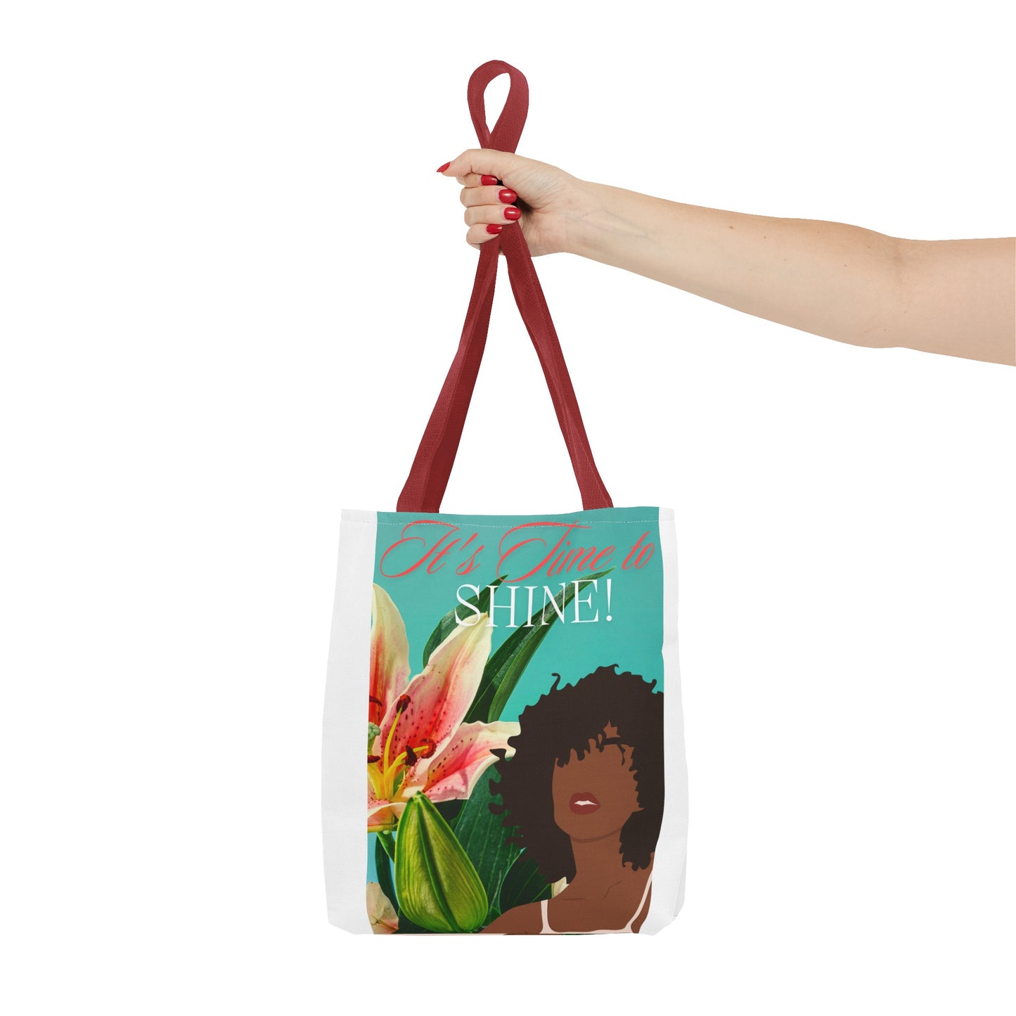 Tote Bag  with flowers and black woman image