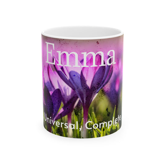 PERSONALIZATION Emma floral pinks ceramic Mug, (11oz, 15oz)