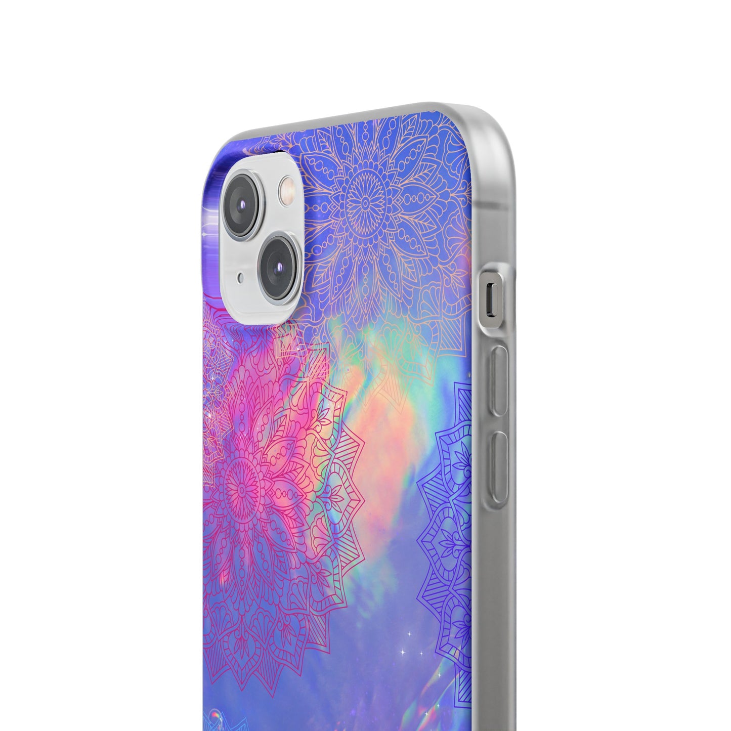 Clear , colorful, Mandala inspired phone Cases