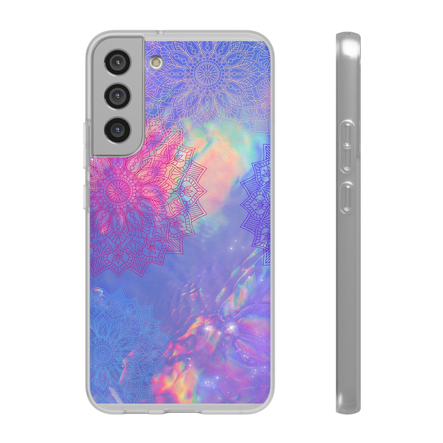 Clear , colorful, Mandala inspired phone Cases