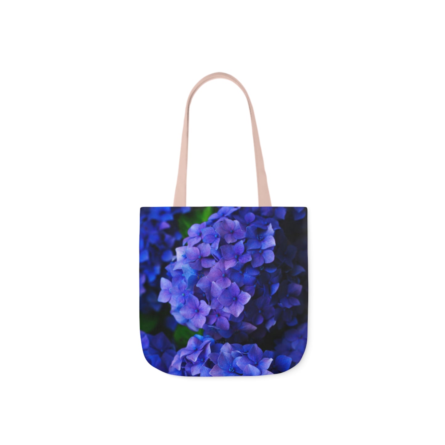 Blue Flowers Canvas Tote Bag, 5-Color Straps