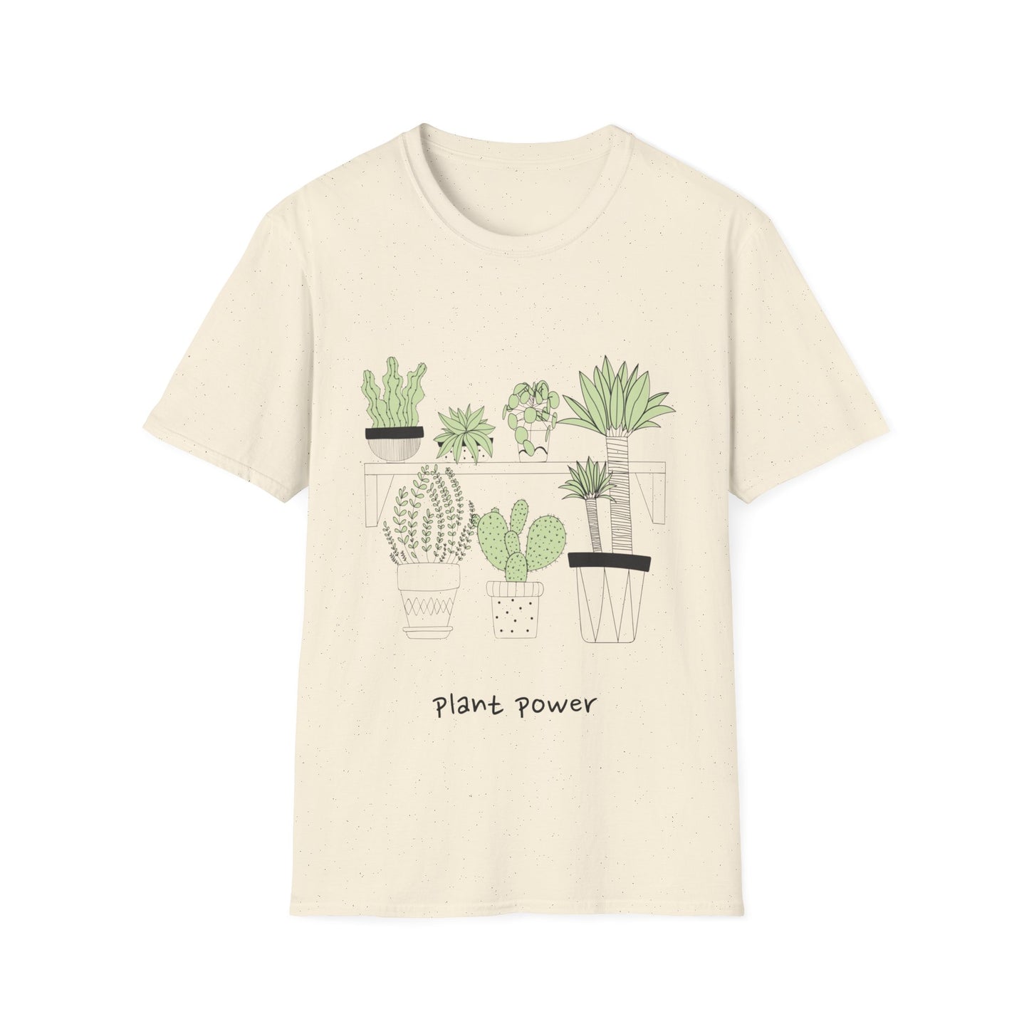 Unisex Softstyle T-shirt featuring a plant-inspired design and cactus drawings