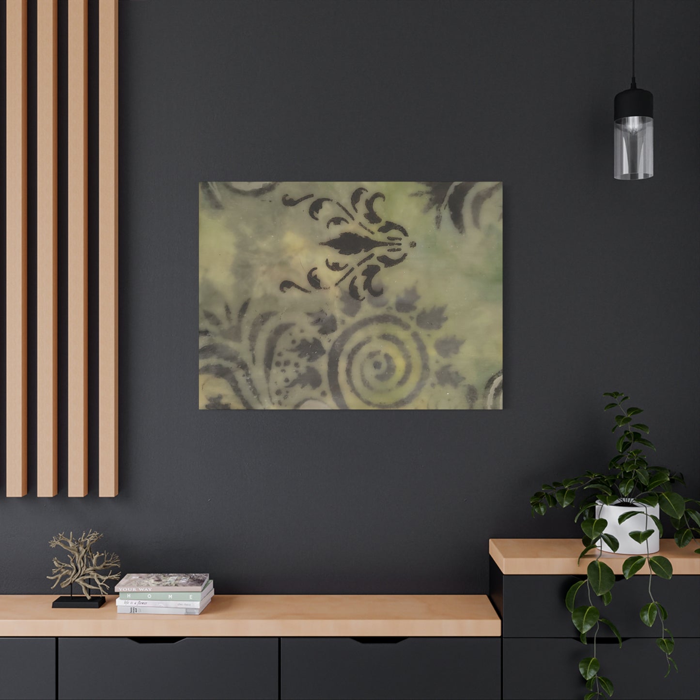 Nature-Inspired Stretched Canvas Art - Elegant Swirls and Patterns