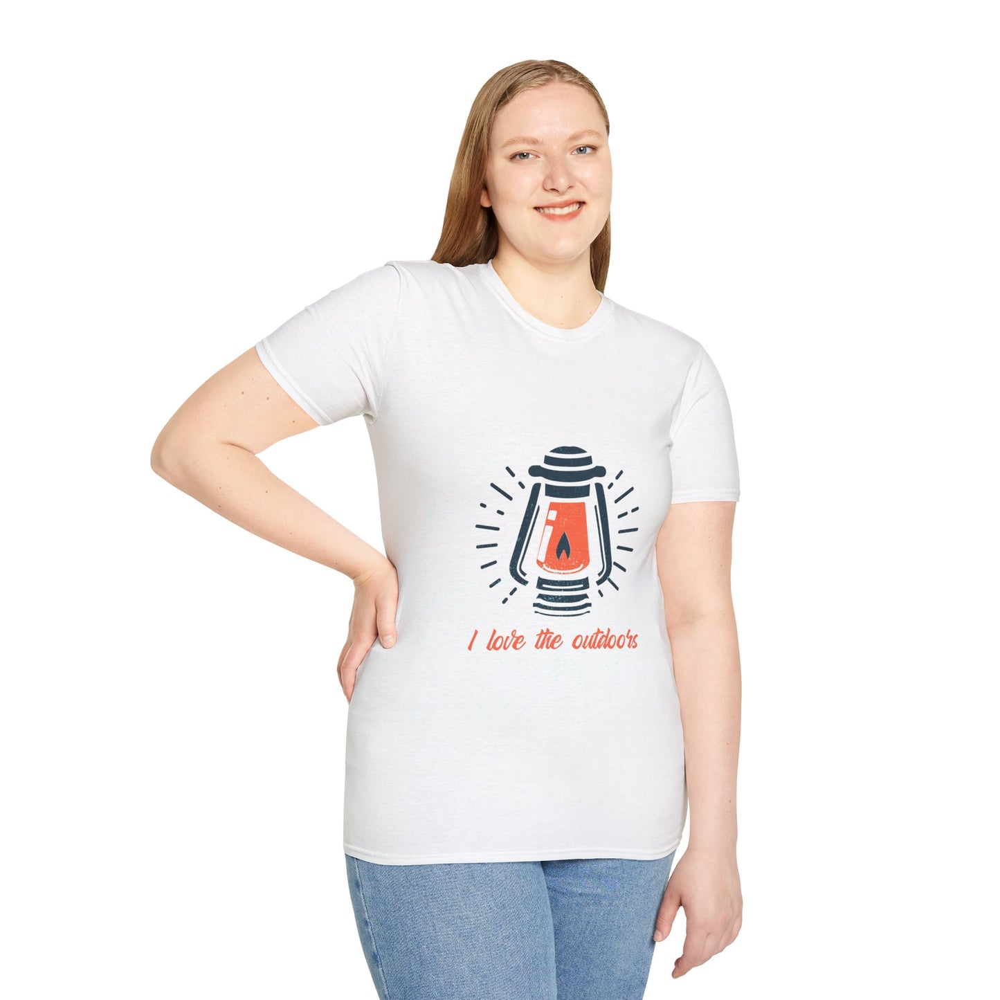 LOVE NATURE, HIKING, CAMPING T-Shirt with an outdoor lantern, scouts, all  theme