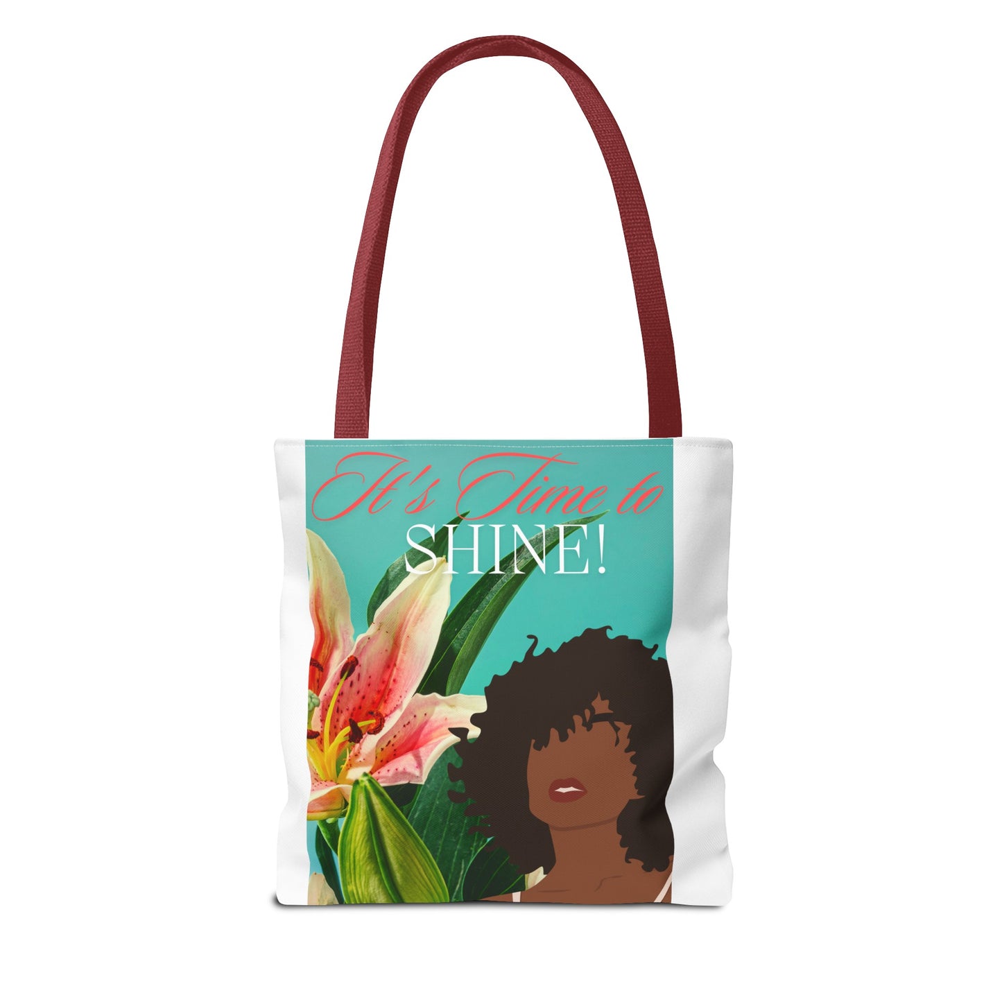 Tote Bag  with flowers and black woman image