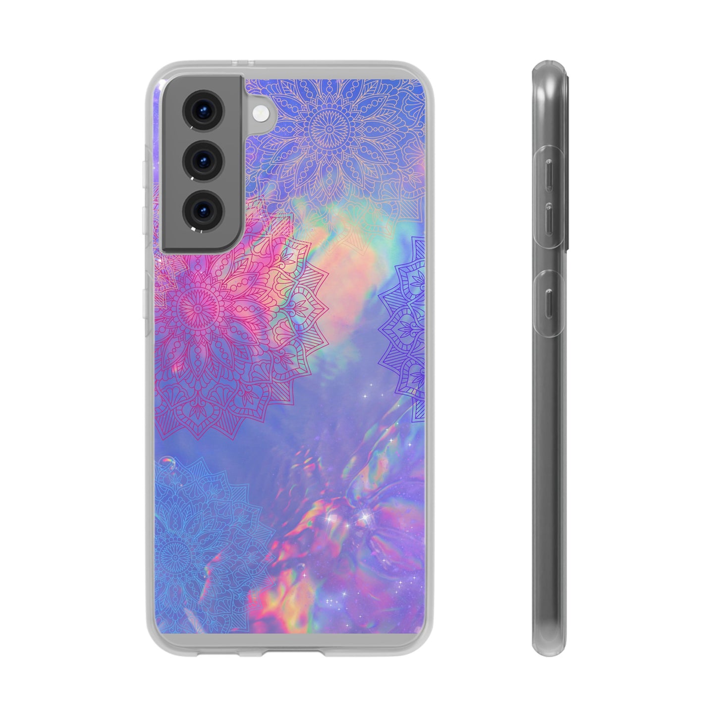 Clear , colorful, Mandala inspired phone Cases