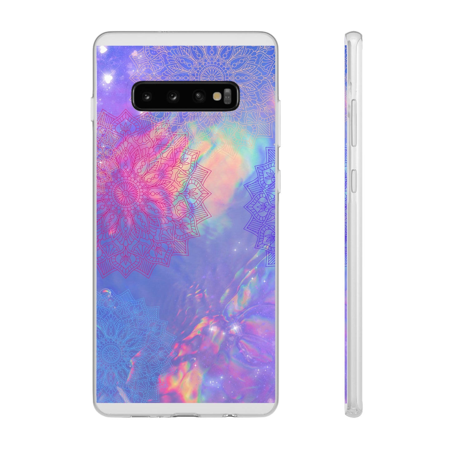 Clear , colorful, Mandala inspired phone Cases