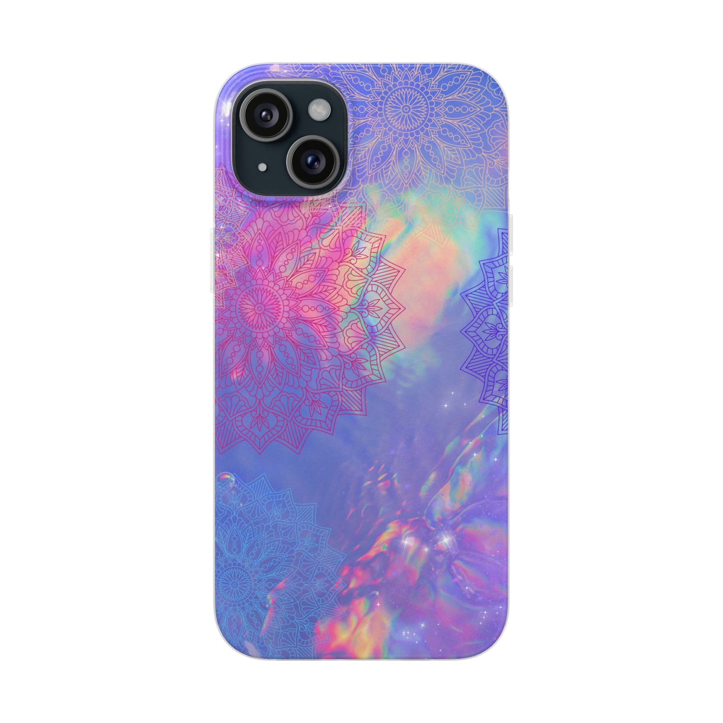 Clear , colorful, Mandala inspired phone Cases