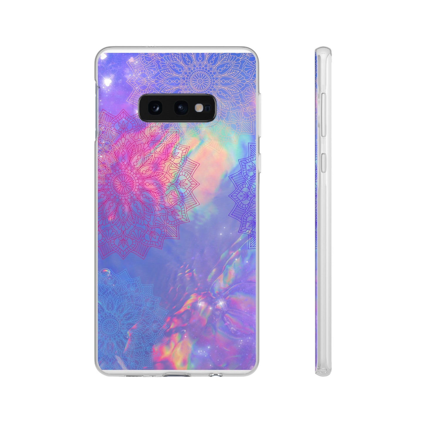 Clear , colorful, Mandala inspired phone Cases