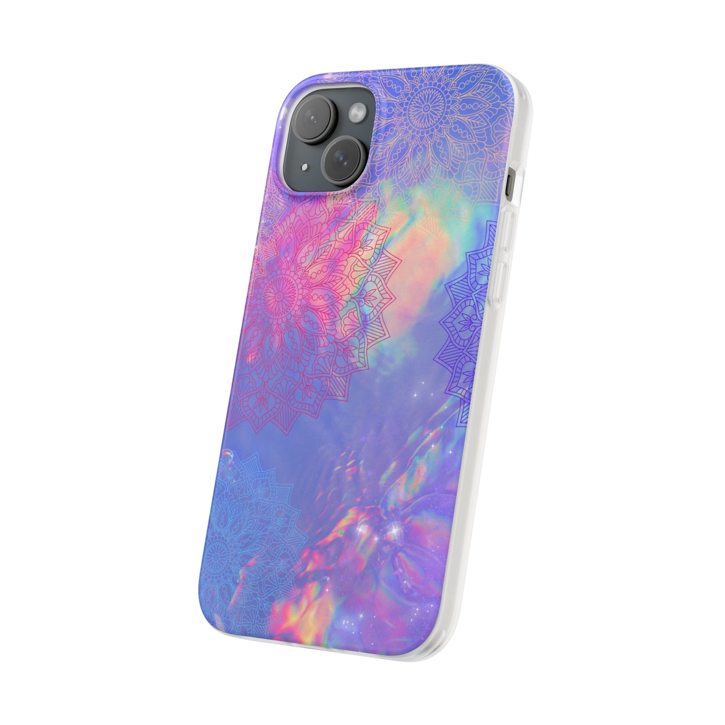 Clear , colorful, Mandala inspired phone Cases