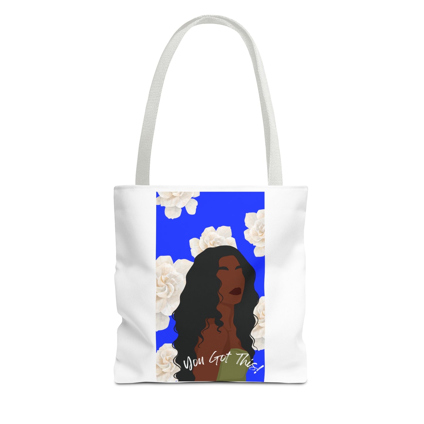 Celebrate! BLACK WOMAN WITH FLORAL  CLOUDS Tote Bag, GROCERIES, HOME, WORK