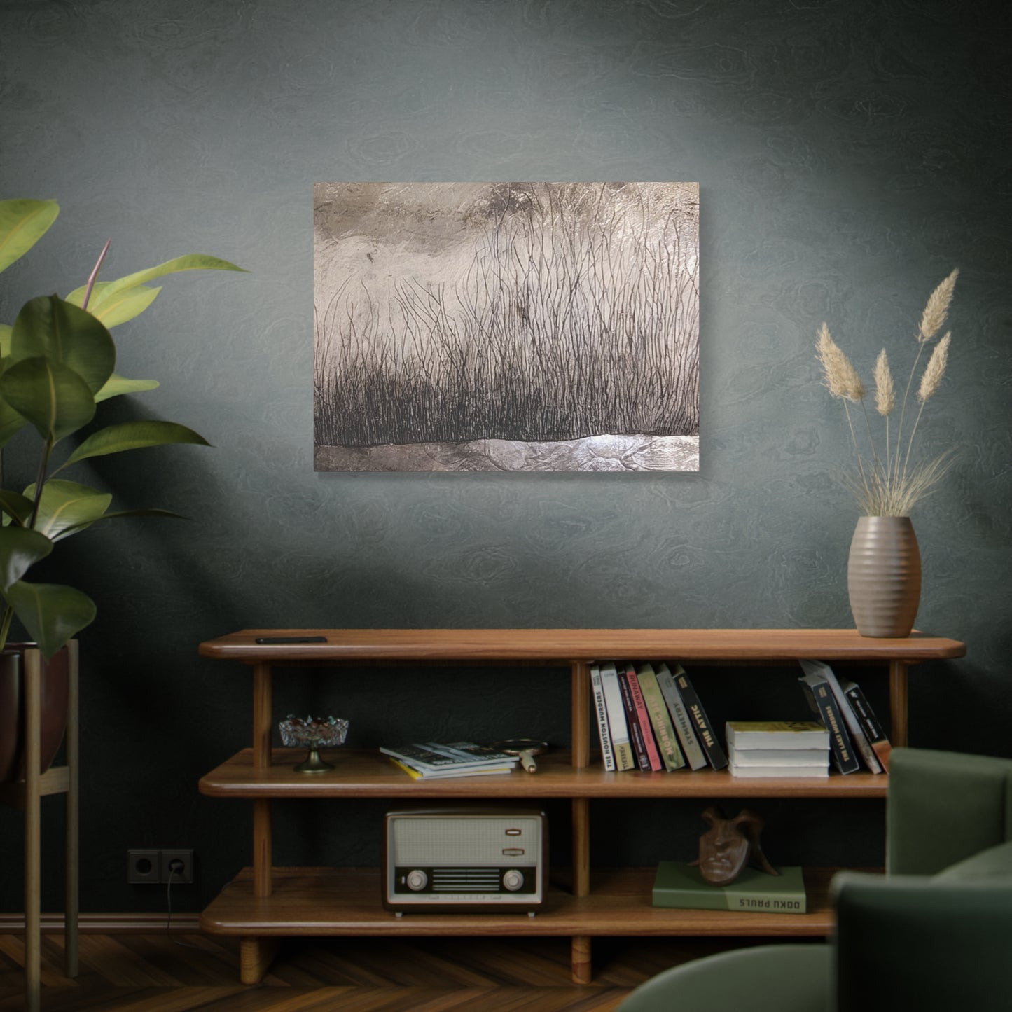 Encaustic Landscape Wall Art, Abstract Nature Decor, Modern Home Accent, Minimalist Design, Perfect for Living Room, Office, Gallery