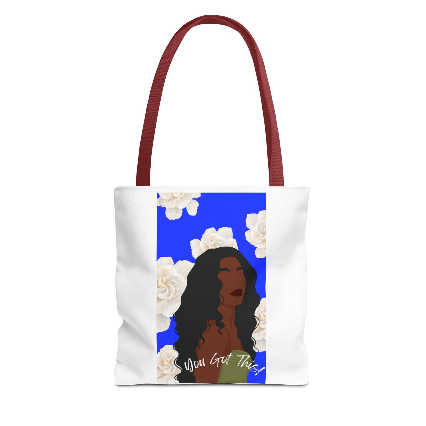 Celebrate! BLACK WOMAN WITH FLORAL  CLOUDS Tote Bag, GROCERIES, HOME, WORK