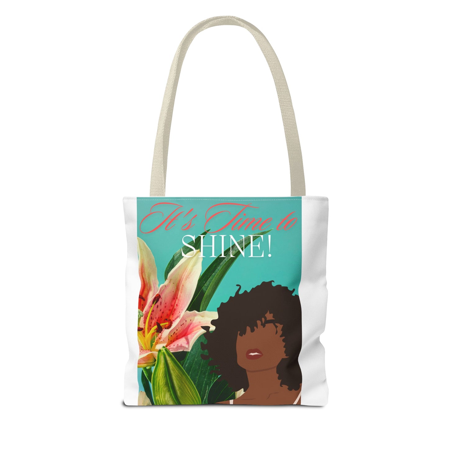 Tote Bag  with flowers and black woman image