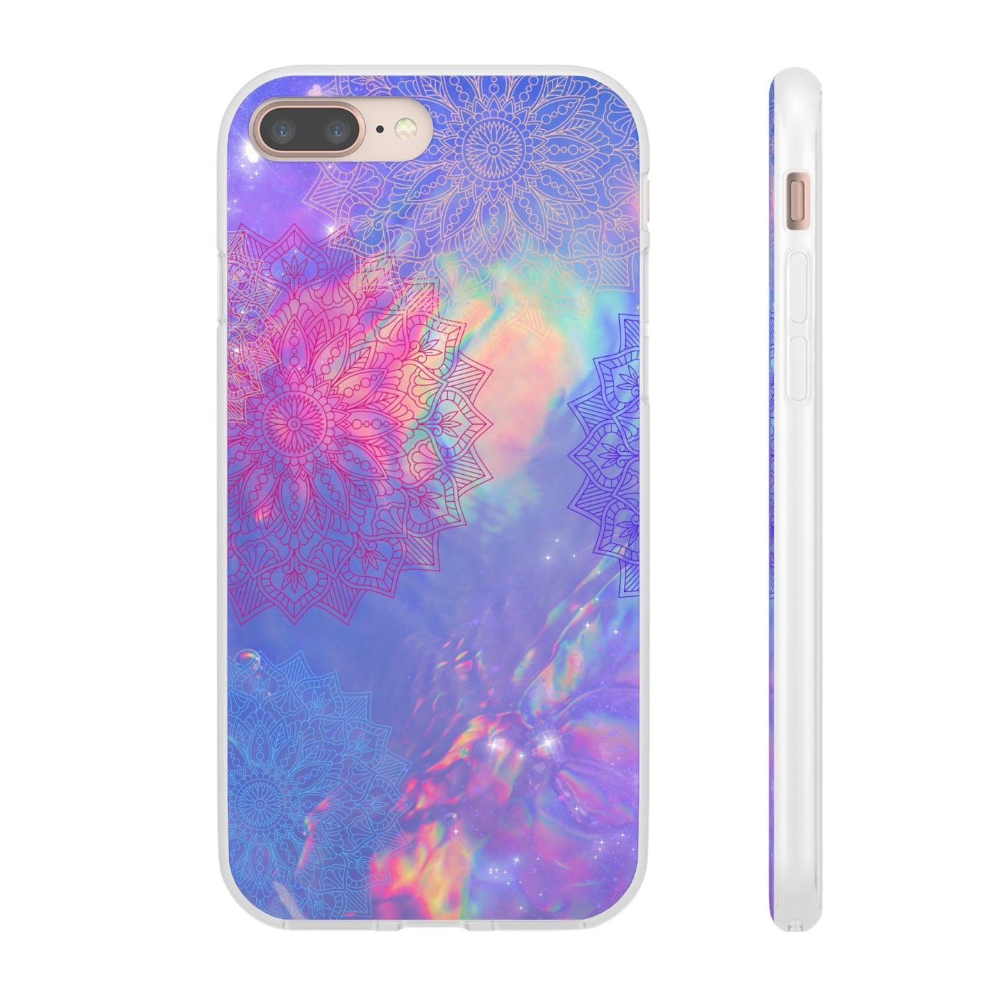 Clear , colorful, Mandala inspired phone Cases