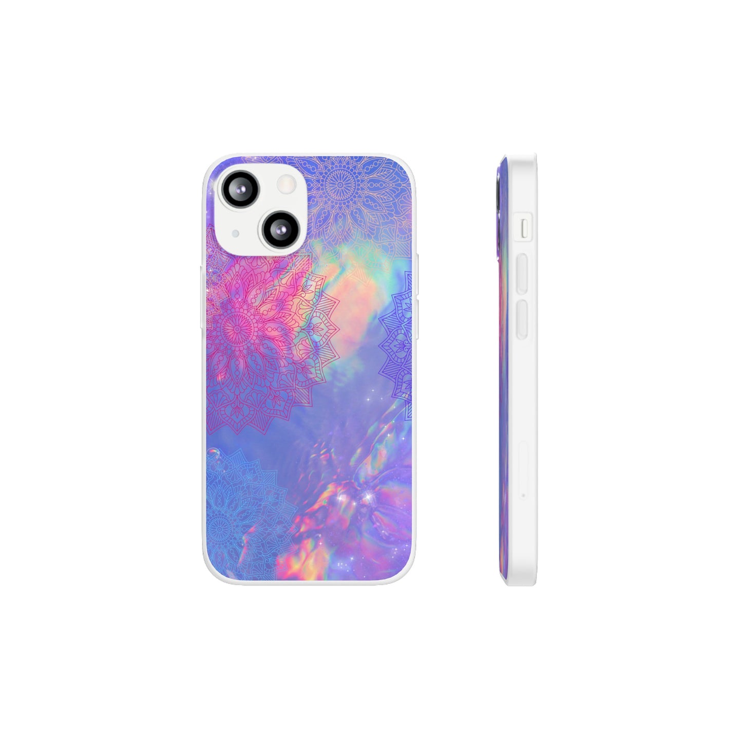 Clear , colorful, Mandala inspired phone Cases