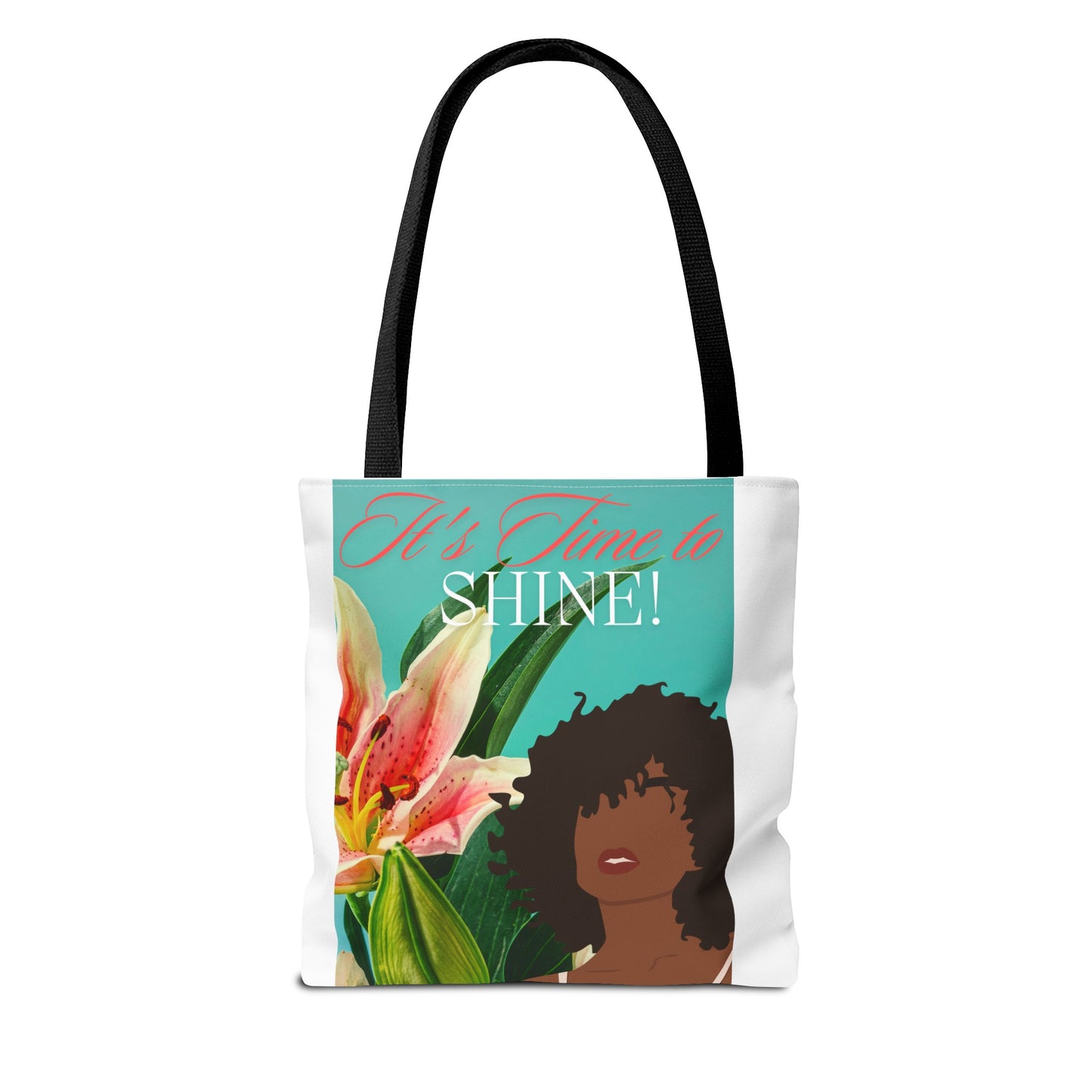 Tote Bag  with flowers and black woman image