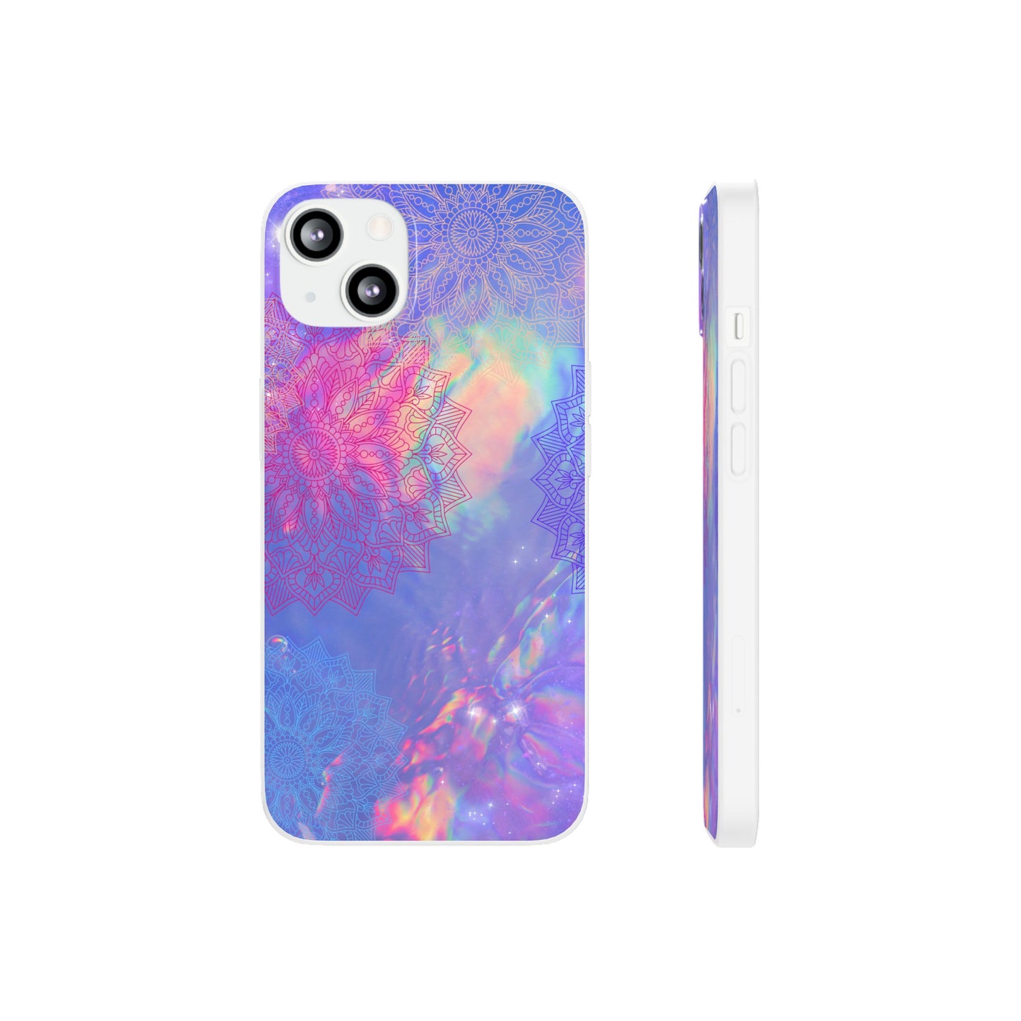 Clear , colorful, Mandala inspired phone Cases