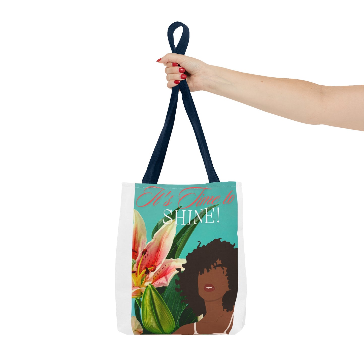 Tote Bag  with flowers and black woman image