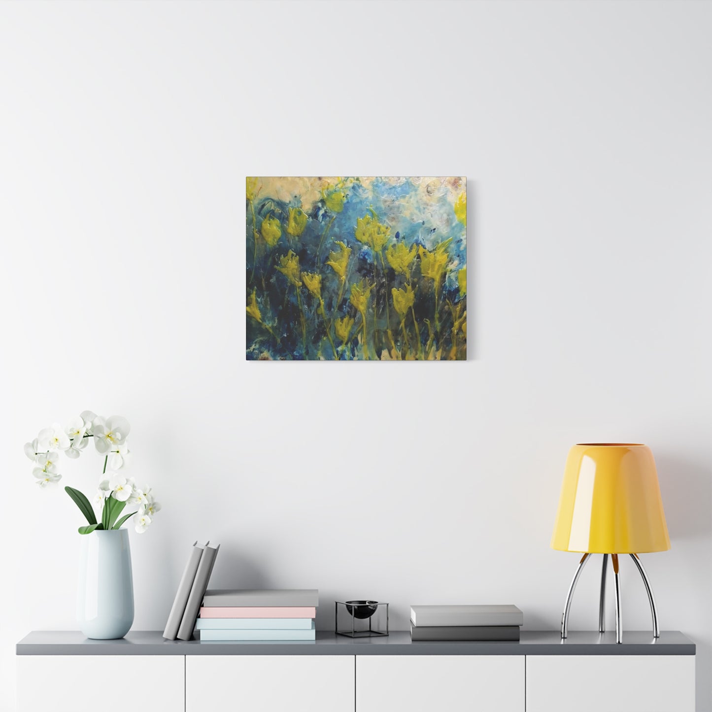 Vibrant Floral Canvas Wall Art - Stretched Matte Print for Home Decor