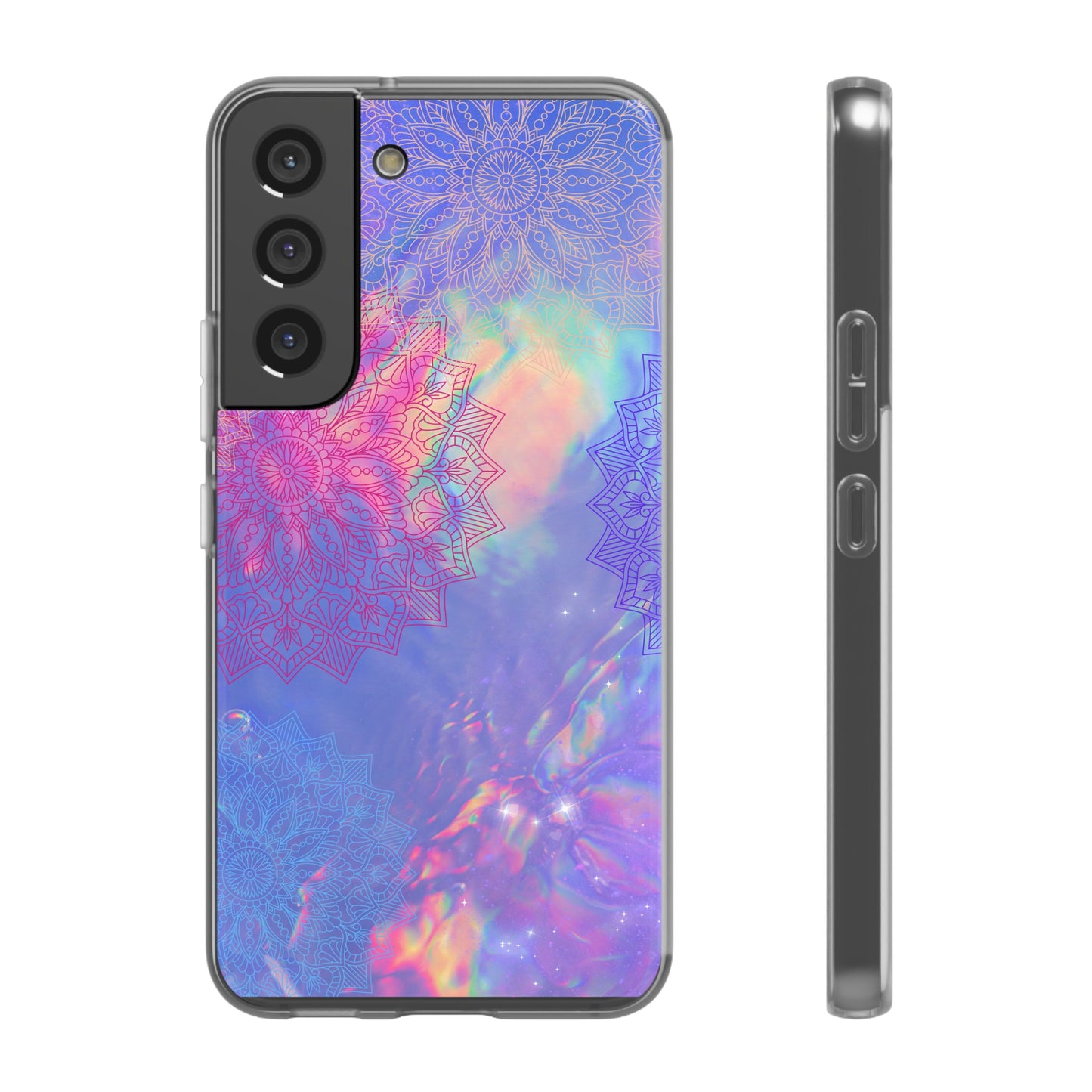 Clear , colorful, Mandala inspired phone Cases