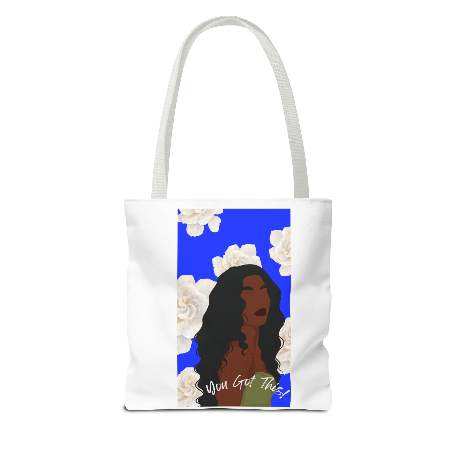 Celebrate! BLACK WOMAN WITH FLORAL  CLOUDS Tote Bag, GROCERIES, HOME, WORK