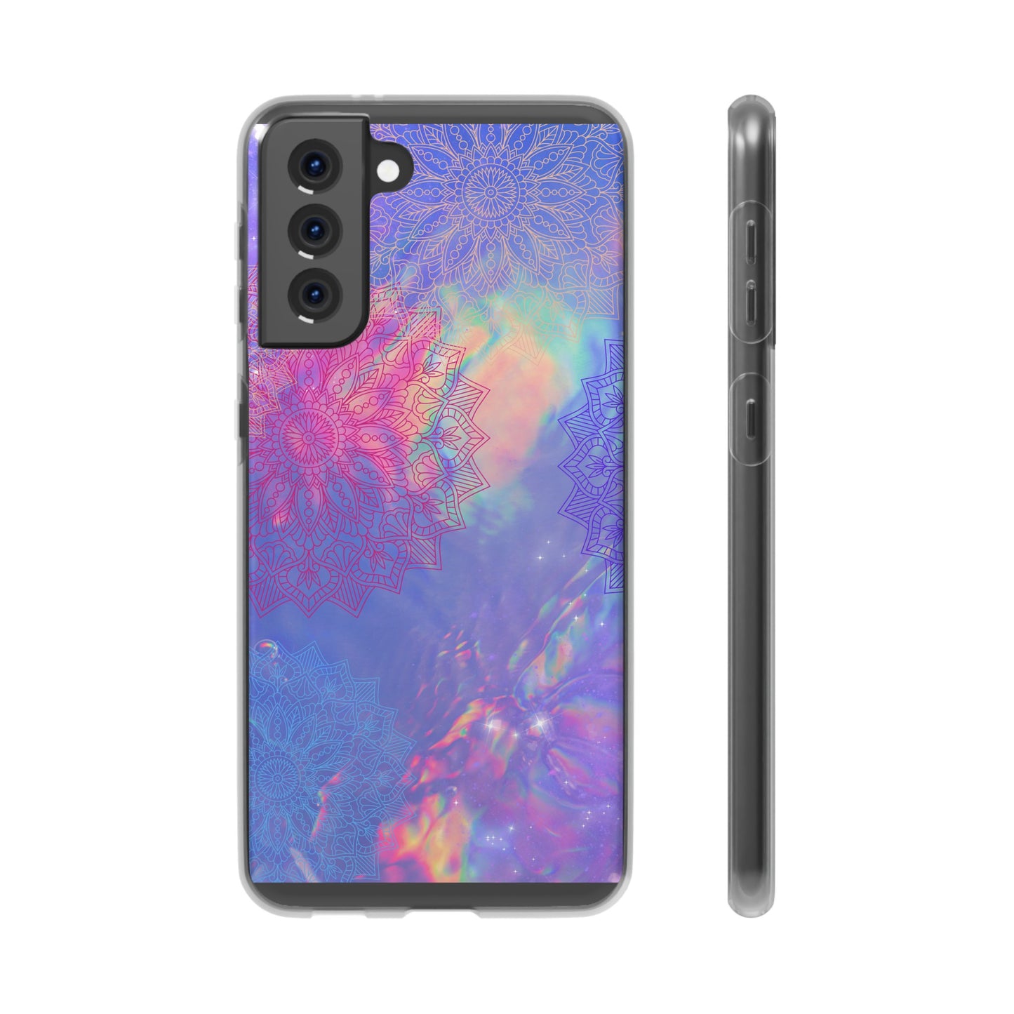 Clear , colorful, Mandala inspired phone Cases