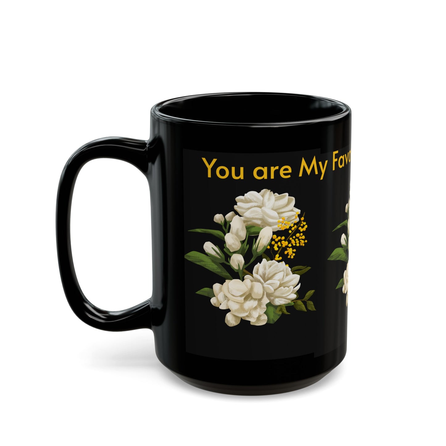 Favorite Math Teacher White Floral Black Mug (11oz, 15oz)