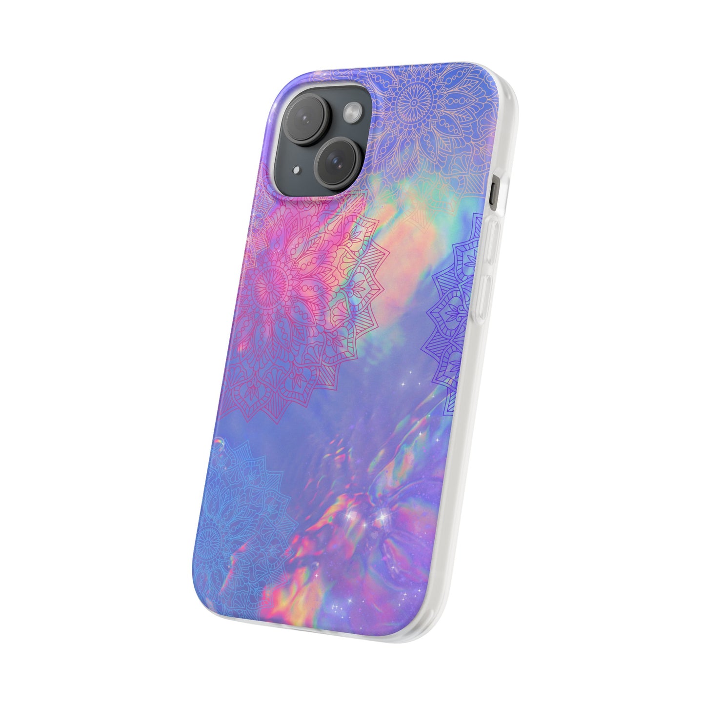 Clear , colorful, Mandala inspired phone Cases