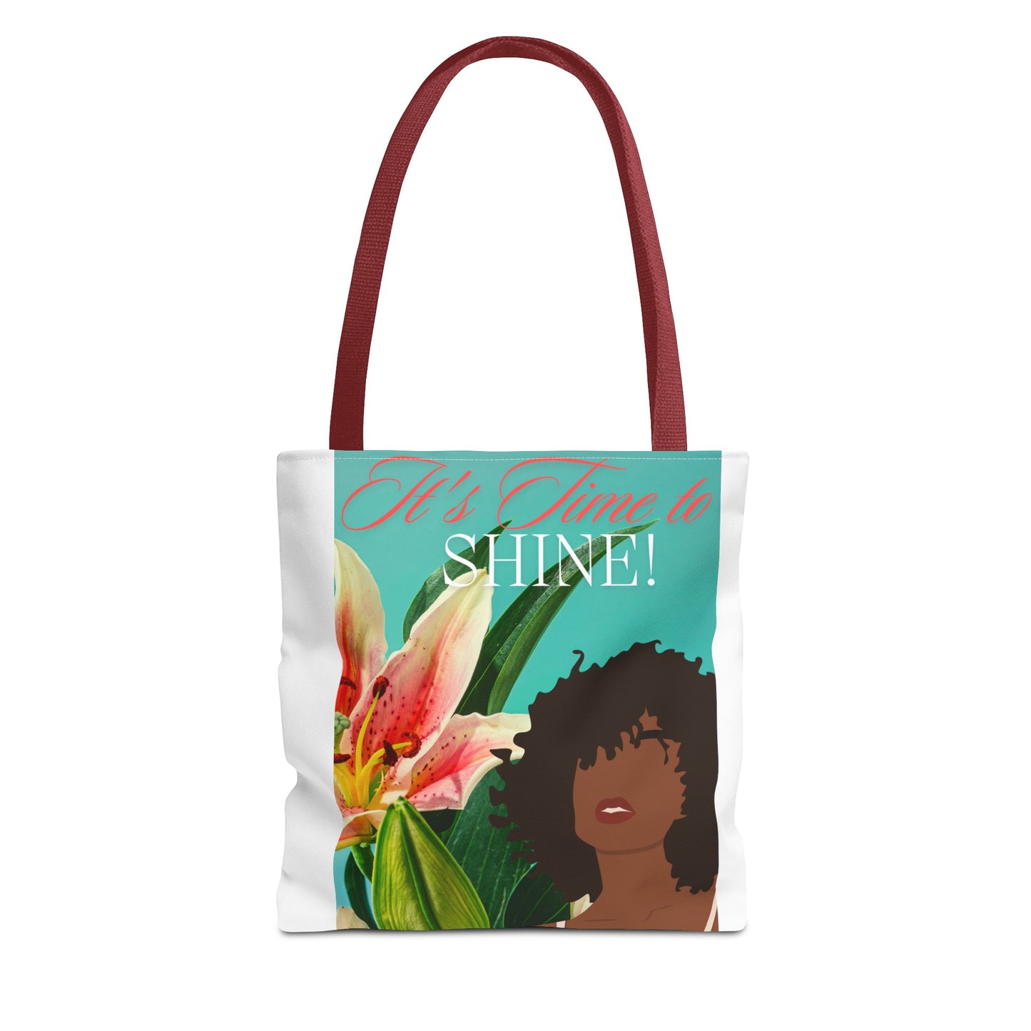 Tote Bag  with flowers and black woman image