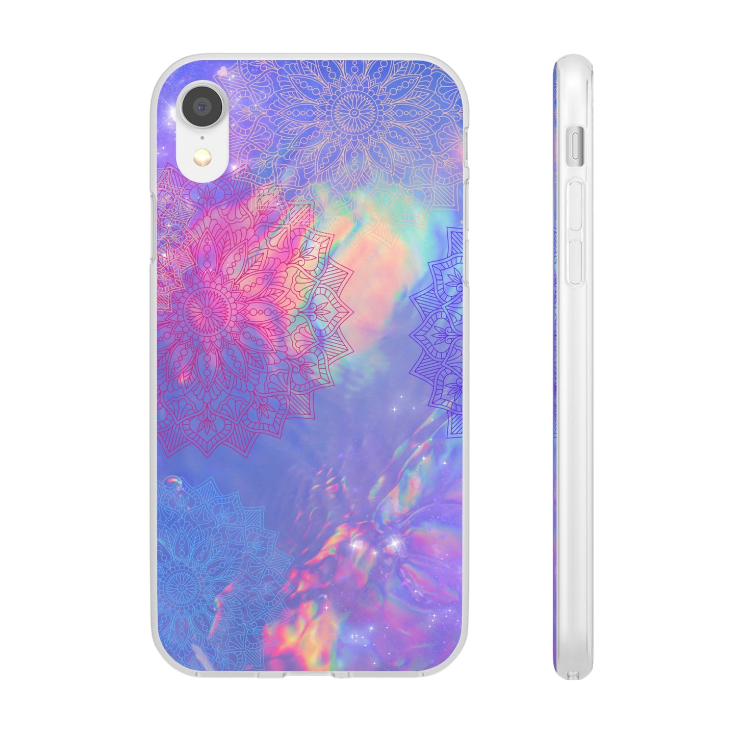 Clear , colorful, Mandala inspired phone Cases