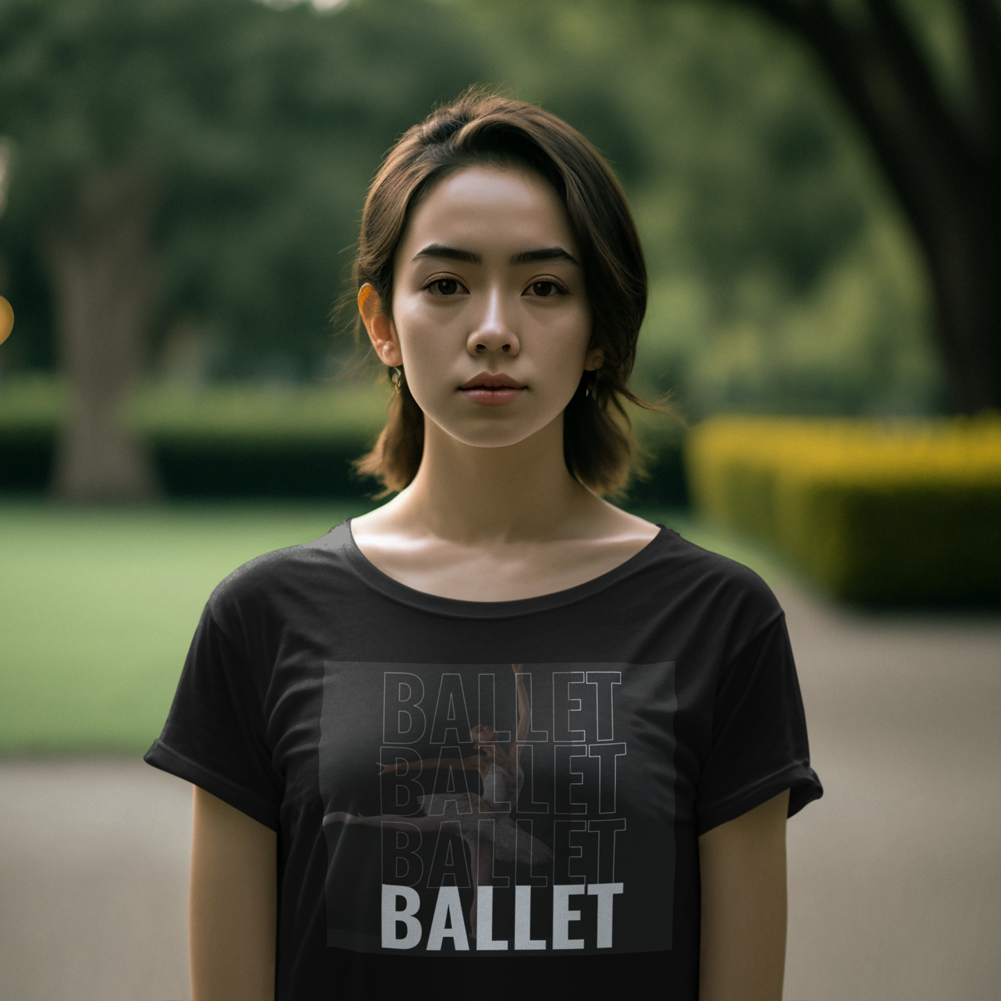 Black Tshirt dancer ballerina T-Shirt